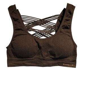Danskin Black sports/yoga bra size medium gym workout lounge comfy strappy